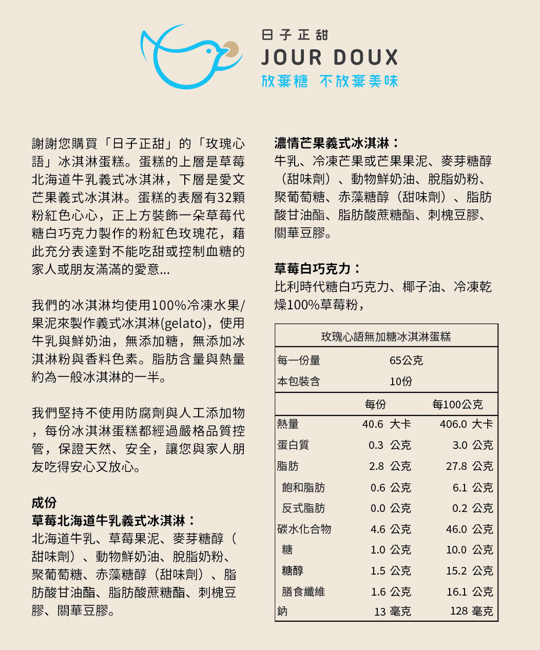 【無添加糖】【生酮】【無麩質】「玫瑰心語」母親節冰淇淋蛋糕